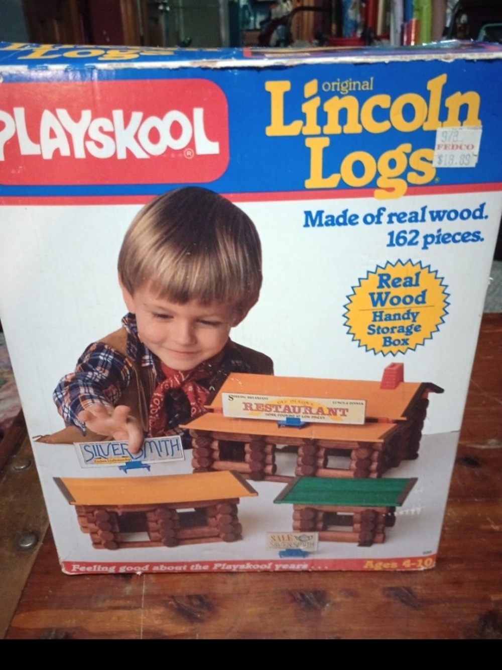 Playskool Lincoln Logs Original Wooden Building Set - Brown